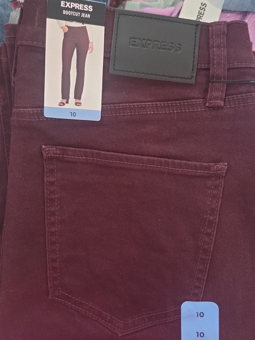 Express Women’s Bootcut Jeans – Burgundy Plum